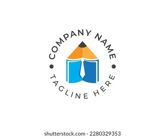 Business Education Logo Concept symbol icon sign Element Design. Book Tie, Education, Graduation, E-book, Courses, Book Store and Academy Logotype. Vector illustration template