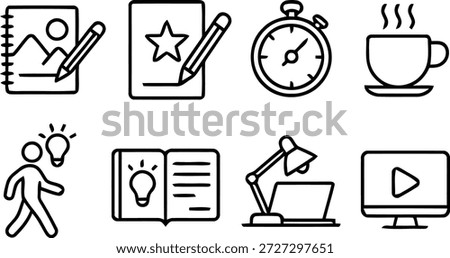 Business education notebook star timer coffee lightbulb book lamp