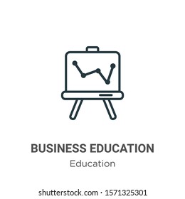 Business education outline vector icon. Thin line black business education icon, flat vector simple element illustration from editable education concept isolated on white background