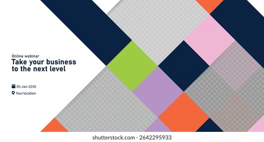 business education training finance editable banner layout template with copy space