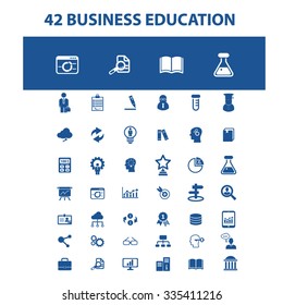 business education, training  icons, signs vector concept set for infographics, mobile, website, application
