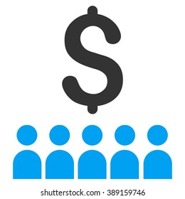 Business Education vector icon. Style is bicolor flat symbol, blue and gray colors, white background.