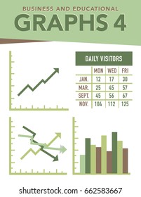 Business and educational graphs and charts vectors