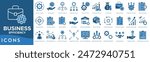 Business Efficiency icon set. Process Automation, Time Management, Workflow Optimization, Resource Allocation, Productivity Tools, Performance Analytics and Cost Reduction