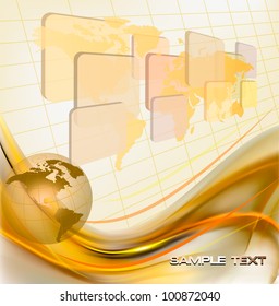 Business elegant abstract background with globe. Vector illustration