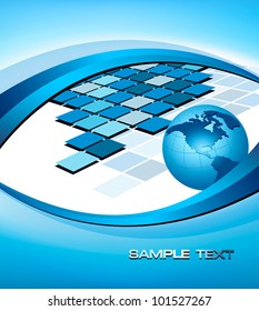 Business elegant abstract background with globe. Vector illustration