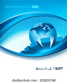 Negócios fundo abstrato elegante com globo. Ilustração vetorial