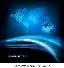 Business elegant abstract background with globe. Vector illustration