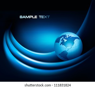 Business elegant abstract background with globe. Vector illustration