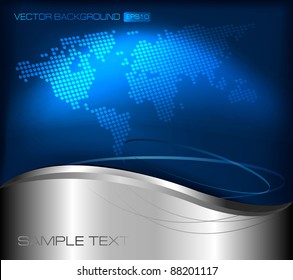 Business elegant abstract background with world map. Vector illustration
