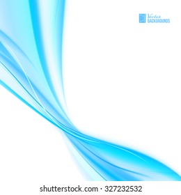 Business elegant blue abstract background. Glowing dynamic blue wave on white background. Vector illustration, contains transparencies, gradients and effects.
