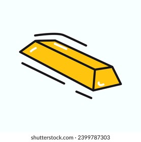 Business element of colorful sticker set. A captivating business-themed illustration with a gleaming gold bar represent wealth, prosperity, and financial success. Vector illustration.