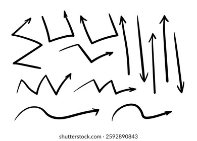 Business element icon in doodle style, arrow, infographic. Isolated vector illustration design. Hand drown business icon. Business idea concept.