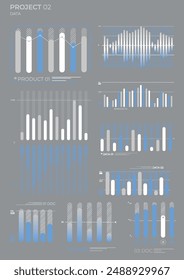 Gráficos de Elementos de negocios en color. Ilustración vectorial.