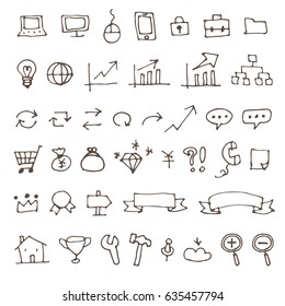 Business elements cute sketch icon