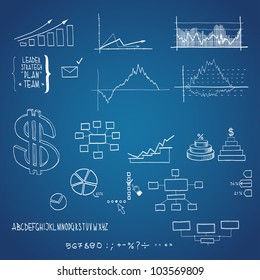 Business elements. Hand-drawn