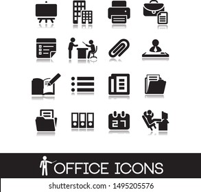 Business elements illustration. Office icons. 