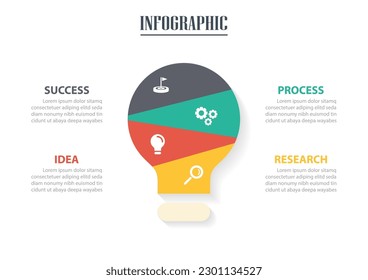 Business elements infographic design template with 4 options or steps. Ready to apply to your workflow layout design, diagram, report, web, creative banner, label. Vector illustration.