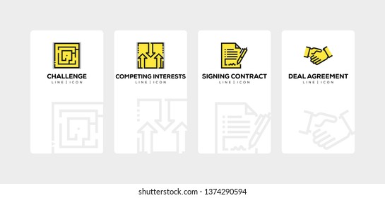 BUSINESS ELEMENTS LINE ICON SET