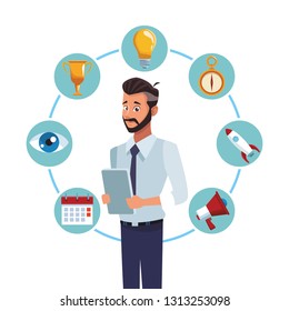 business elements network businessman