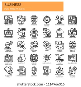 Business Elements , Thin Line and Pixel Perfect Icons