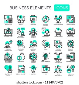 Business Elements , Thin Line and Pixel Perfect Icons