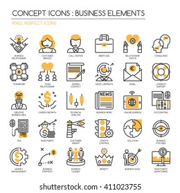 Business Elements , Thin Line and Pixel Perfect Icons