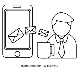 Business and email in black and white