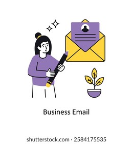 Business Email Concept vector illustration.  isolated on white Background. 