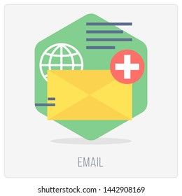 Business and Email Icon Concept