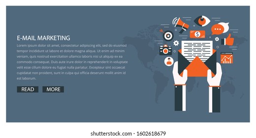 business email marketing content flat design