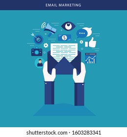 business email marketing content flat design
