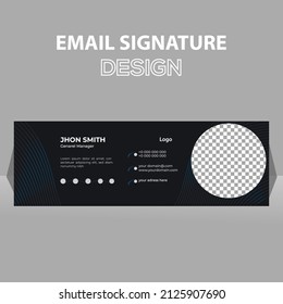 Business email signature with an author photo place, modern and minimal layout. 
vector template design. Email poster and social media cover.