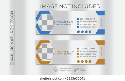 Business email signature with an author photo place modern and minimal layout