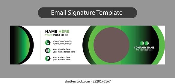 Business email signature card template with digital profile