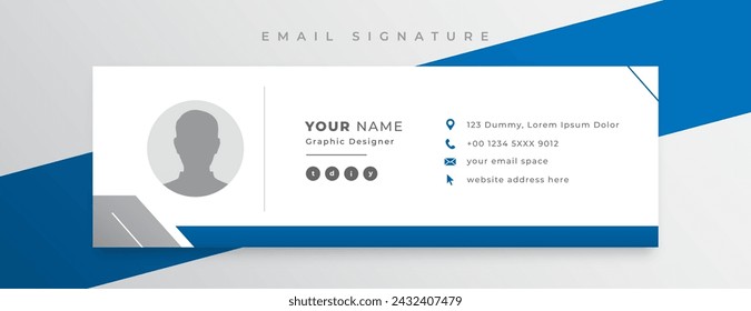 business email signature card template with social media profile design 