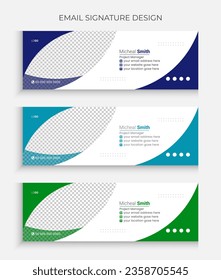 Business email signature design, company email signature web banner template, creative business template.