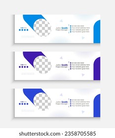Business email signature design, company email signature web banner template, creative business template.