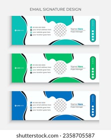 Business email signature design, company email signature web banner template, creative business template.