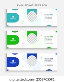 Business email signature design, company email signature web banner template, creative business template.
