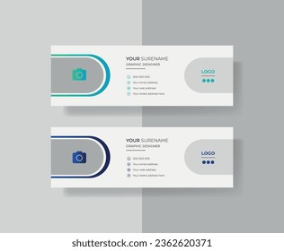 business email signature design vector creative Professional modern and minimalist email signature or email footer template.
