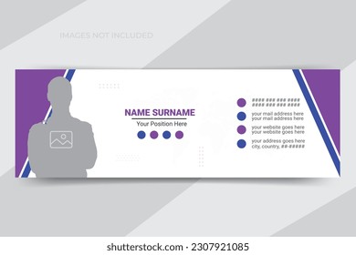 Business email signature or email footer design template for social media cover