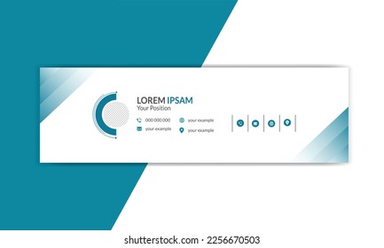  Business email signature with modern and minimal layout. Email signature or email footer and personal social media cover design