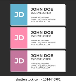 Business e-mail signature template. Email contact vector template