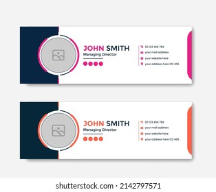 Business email signature template design or email footer and personal social media cover