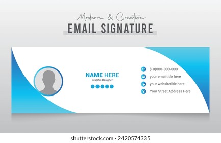 Business email signature template design or email footer and personal social media cover
