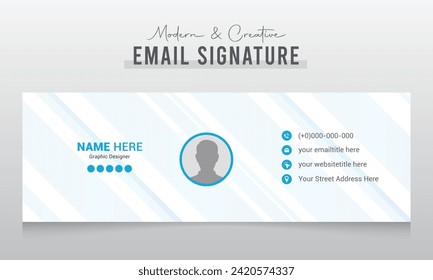 Business email signature template design or email footer and personal social media cover
