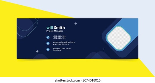 business email signature template or email footer and personal social media cover Vector design