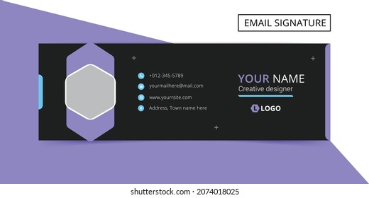 business email signature template or email footer and personal social media cover Vector design