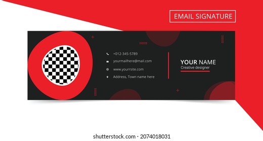 business email signature template or email footer and personal social media cover Vector design